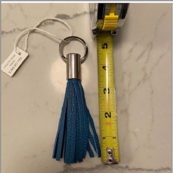 NWT Italian Calf leather bag charm tassel key chain (OS) - Picture 3 of 6